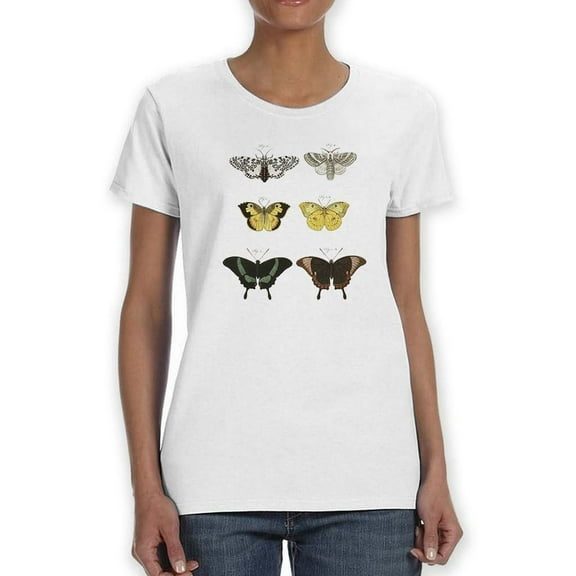 Vintage Butterflies Vi T-Shirt Women -Vision Studio Designs, Female 3X-Large