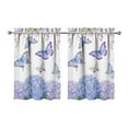 thumbnail image 1 of Vintage Butterflies and Purple Hydrangeas Tier Kitchen Curtains for Bathroom Living Rod Pocket Window Drapes 28"x36" 2 Panels Window Treatment Tiers, 1 of 4