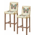 thumbnail image 1 of Vintage Butterfly Bar Stool Covers Set of 2, Retro Colorful Butterfly Stretch Washable Bar Chair Covers with Backs, Removable Pub Counter Height Chair Cover for Kitchen Dining Room Cafe, 1 of 7