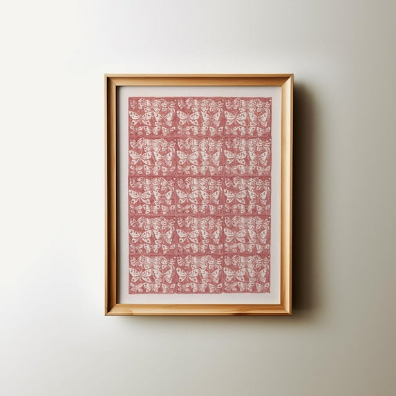 Vintage Butterfly Block Poster Boho Preppy Wall Art Poster Decor, Unframed Canvas Size 24x36
