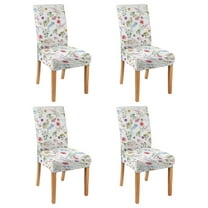 Vintage Butterfly Bloom Country Dining Chair Covers 4 Pack Washable Polyester Stretch Slipcovers Removable Seat Protector for Farmhouse Kitchen