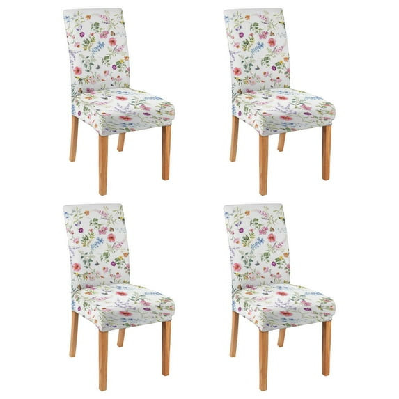 Vintage Butterfly Bloom Country Dining Chair Covers 4 Pack Washable Polyester Stretch Slipcovers Removable Seat Protector for Farmhouse Kitchen