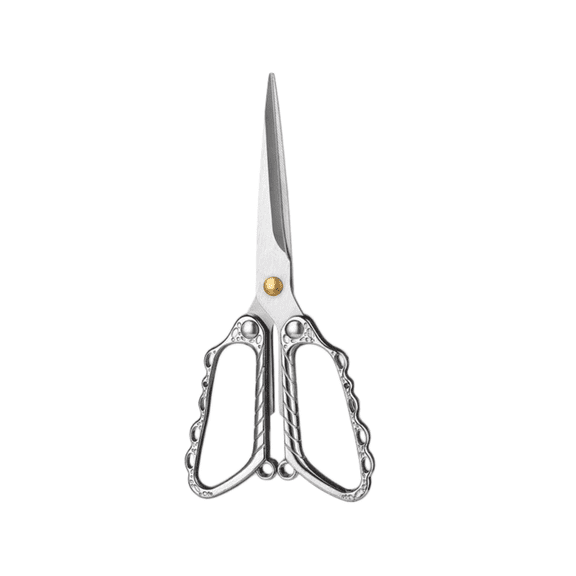 Vintage Butterfly Embroidery Scissors, 5" Professional Stainless Steel Fine Tip Sewing Shears, Decorative Zinc Alloy Snips for Cross Stitch, Needlework and Tea Bag Cutting, Antiqued Heirloom Gold