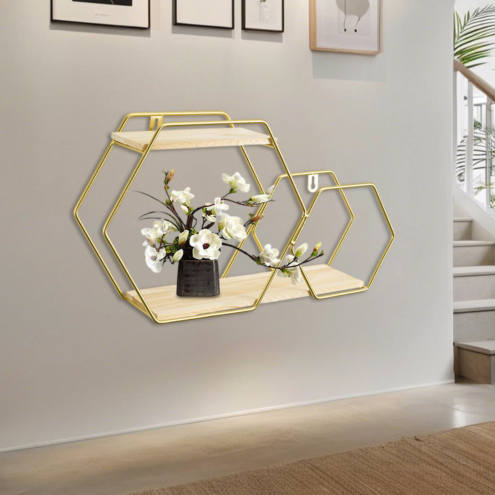 Vintage Butterfly Floating Shelf Decorative, Non Perforated Living Room Wall Mounted Decorations Storage Rack, Iron Wall Hanging Basket Storage Rack, for Bedroom Bathroom Sofa Background Wall Decor