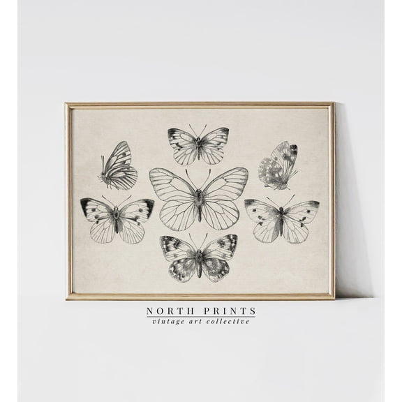 Vintage Butterfly Girls Nursery Unframed Paper Print