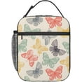 thumbnail image 1 of Vintage Butterfly Insulated Lunch Bag, Reusable Lunch Box Tote Bag For Office Work Picnic Travel Women/Men, 1 of 6