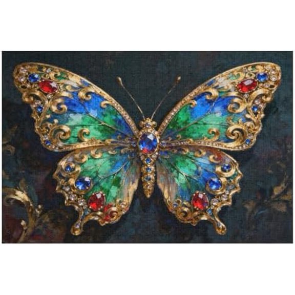 Vintage Butterfly Jigsaw Puzzle for Adults 1000 Pieces, Crystal Wing Art Puzzle, Retro Aesthetic Puzzle Perfect for Brain Teaser, Family Fun, and Decorative Home Display