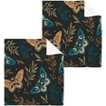 thumbnail image 1 of Vintage Butterfly Leaves Wash Cloth Set of 4, 12 x 12 Inch Cotton Baby Washcloths Highly Absorbent and Soft Feel Fingertip Towels Face Towels for Bathroom, Gym, Spa Washcloth Gift, 1 of 7