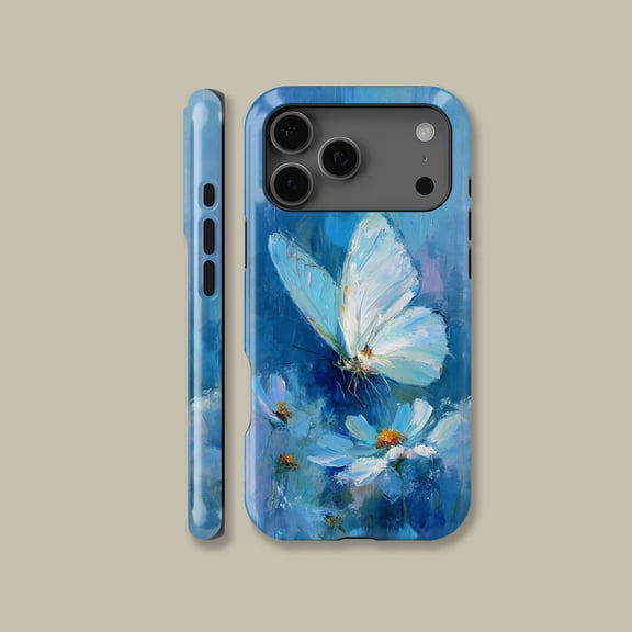 Vintage Butterfly Oil Painting MagSafe Case for iPhone Samsung Art