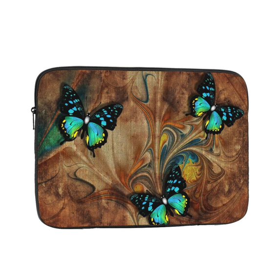 Vintage Butterfly Pattern Portable Laptop Sleeve Compatible with MacBook Air Notebook Computer Case for Men Women College School Students