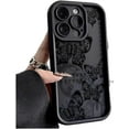 thumbnail image 1 of Vintage Butterfly Pattern Phone Case with Full Lens Cover, Raised Rear Bezel, Soft Silicone for iPhone 15 14 13 12 11 Pro Max Plus XS XR X 7 8 SE Phone Case (Black,iPhone 14), 1 of 8