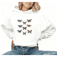 thumbnail image 1 of Vintage Butterfly Print Hoodie Graphic Sweatshirt White S-2XL Nature Style Tops, 1 of 5