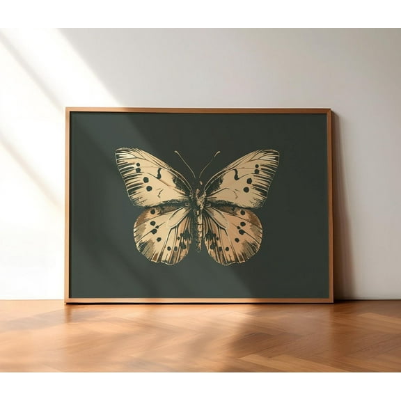 Vintage Butterfly Print, Retro Butterfly Print, Dark Moody Insect, Butterfly Wall Art Decor, Vintage Poster Art, Antique Moth Painting Wall Art, Modern Wall Decor, 8x12 UNFRAMED