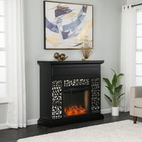 SEI Wansford Criss Cross Fireplace, Black