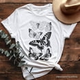 thumbnail image 1 of Vintage Butterfly Sketch T-Shirt, Botanical Insect Art Nature Tee, 1 of 5