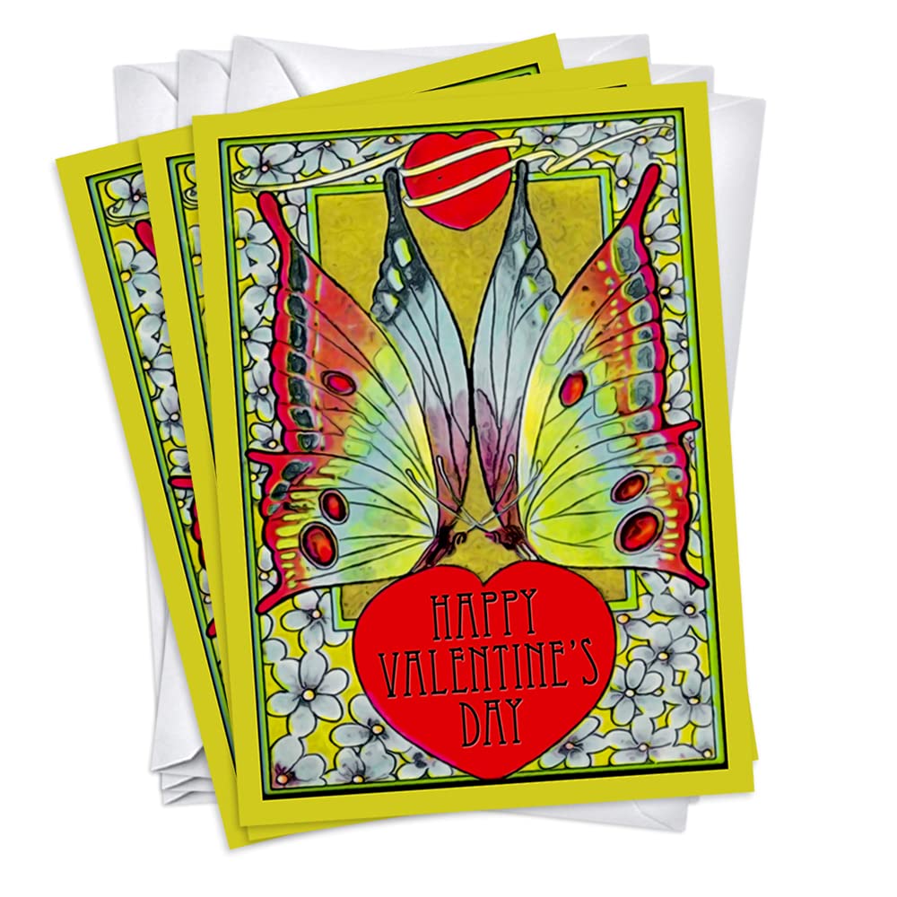 Vintage Butterfly Valentines / Galentines Day Cards