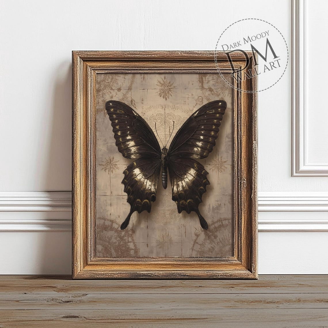 Vintage Butterfly Wall Art Print, Gothic Insect Specimen Dark Academia ...