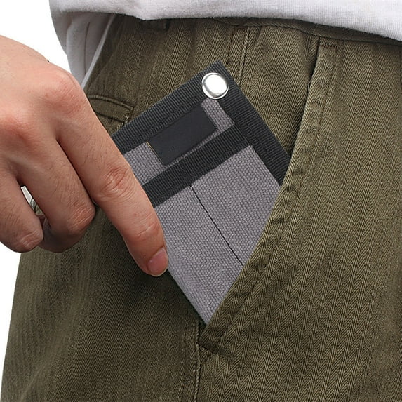 Vintage Button Wallet - Lightweight Travel Wallet with Multi Card Slots & Bill Compartment, Compact 4.53x2.95x0.39in, Durable Canvas Organizer for Men & Women, Secure Closure, Easy Carry