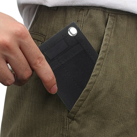 Vintage Button Wallet - Lightweight Travel Wallet with Multi Card Slots & Bill Compartment, Compact 4.53x2.95x0.39in, Durable Canvas Organizer for Men & Women, Secure Closure, Easy Carry