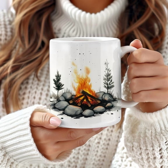 Vintage C1Ampfire Mug, C1Amping DE1cor, Farmhouse, Nature LandsC1Ape, Tea Cup, Ceramic Coffee Mug