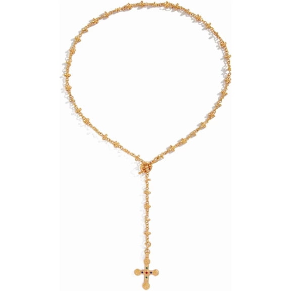 Vintage CZ Pro Diamond Gold/Silver Chain Cross Necklace for Women,Long Pendant Necklace 18k Gold Plated Choker Necklace for Women,Trendy Jewelry Gifts for Women.[a807]