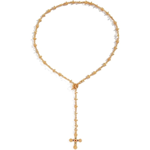 Vintage CZ Pro Diamond Gold/Silver Chain Cross Necklace for Women,Long Pendant Necklace 18k Gold Plated Choker Necklace for Women,Trendy Jewelry Gifts for Women.[a807]