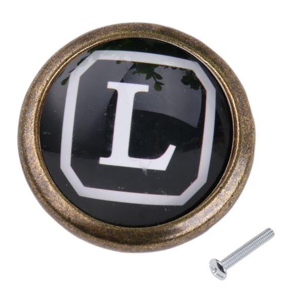 Vintage Cabinet Door Drawer Bin Dresser Handle Pull Knob Hardware Letter L L
