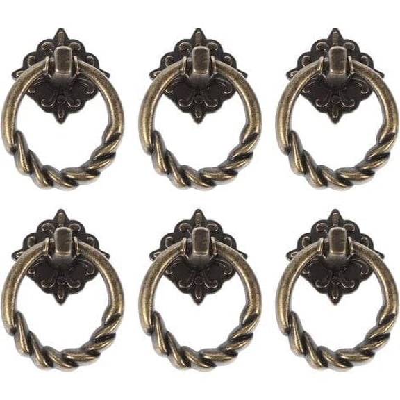 Vintage Cabinet & Drawer Pulls for Decorative Furniture Hardware Antique Bronze Drop Ring Knobs