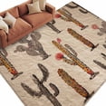 thumbnail image 1 of Vintage Cactus Large Area Rugs for Bedroom Living Room, Soft Non Slip Carpet Bedside Rug, Farmhouse Retro Brown Summer Botanical Rectangle Floor Cover Kitchen Accent Rug 5'x7' for Dining Room/Office, 1 of 9