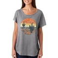 thumbnail image 1 of Vintage Cactus Sunset Juniors Dolman T Shirt Heather MD, 1 of 1