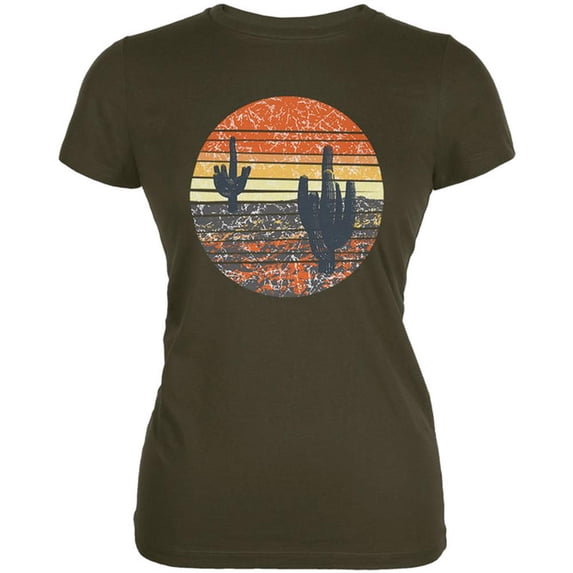 Vintage Cactus Sunset Juniors Soft T Shirt