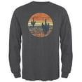 thumbnail image 1 of Vintage Cactus Sunset Mens Long Sleeve T Shirt Deep Heather LG, 1 of 1
