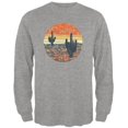 thumbnail image 1 of Vintage Cactus Sunset Mens Long Sleeve T Shirt Heather SM, 1 of 1