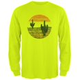 thumbnail image 1 of Vintage Cactus Sunset Mens Long Sleeve T Shirt Safety Green LG, 1 of 1