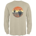 thumbnail image 1 of Vintage Cactus Sunset Mens Long Sleeve T Shirt Sand LG, 1 of 1