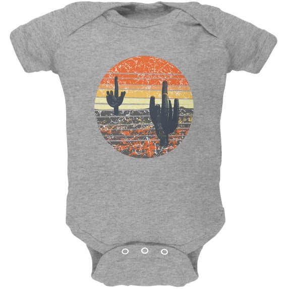 Vintage Cactus Sunset Soft Baby One Piece Heather 18-24 M