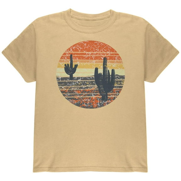 Vintage Cactus Sunset Youth T Shirt Yellow Haze YSM