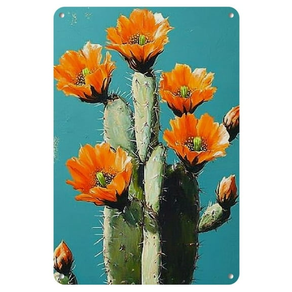 Vintage Cactus of Thorns Iron Sign, 8x12 inches - Decorative Metal Wall Art for Home, Bedroom, Bar, Cafe, Office, or Farm, Mexican Home Decor, Perfect for Room Decor