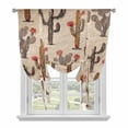 thumbnail image 1 of Vintage Cactus Tie Up Curtain Valance for Window,Adjustable Rod Pocket Window Curtains Shades,Farmhouse Retro Brown Summer Plants Light Filtering Valance Drapes for Living Room Bedroom 46"x63", 1 of 9
