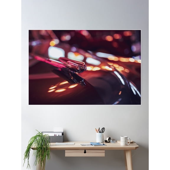 Vintage Cadillac Ornament Poster Wall Art, Modern Wall Decor For Living Room Bedroom, 8x12 UNFRAMED