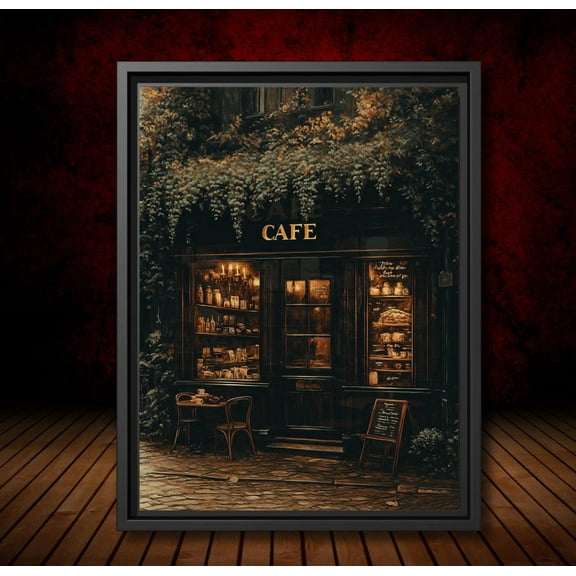 Vintage Café Wall Art Poster Cozy Coffee Shop Style Artwork Dark Academia Decor Autumn Bistro Poster For Kitchen Or Dining Room, Unframed Poster Size 16x24