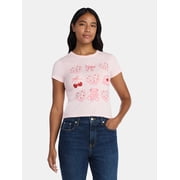 Valentine's Day Women’s Classic Cake Graphic Tee with Short Sleeves, Sizes XXS-XXL