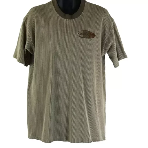 Vintage Cal Cru Kentucky Derby Shirt Xl Brown Tan Short Sleeve Stripe Down Top Men Best Birthday Gifts