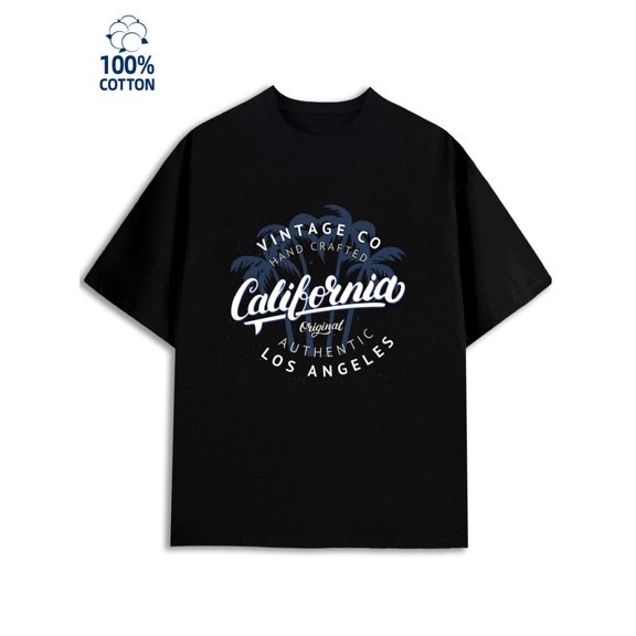 Vintage Cali Tee mens Los Angeles 180G 100% Cotton black 79 cut Vintage Unisex Shirt Short Sleeve tshirts Casual Unisex Shirt Cotton tshirts Fashion Unisex Shirt Graphic Tee tshirts