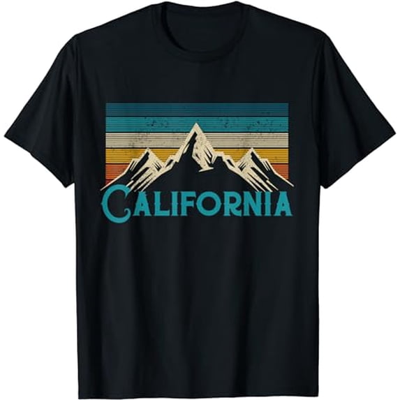 Vintage California Mountains Retro Hiking Souvenir Gift T-Shirt