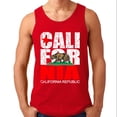 thumbnail image 1 of Vintage California Republic Flag Bear Printed Mens Red Tank Top Large, 1 of 2