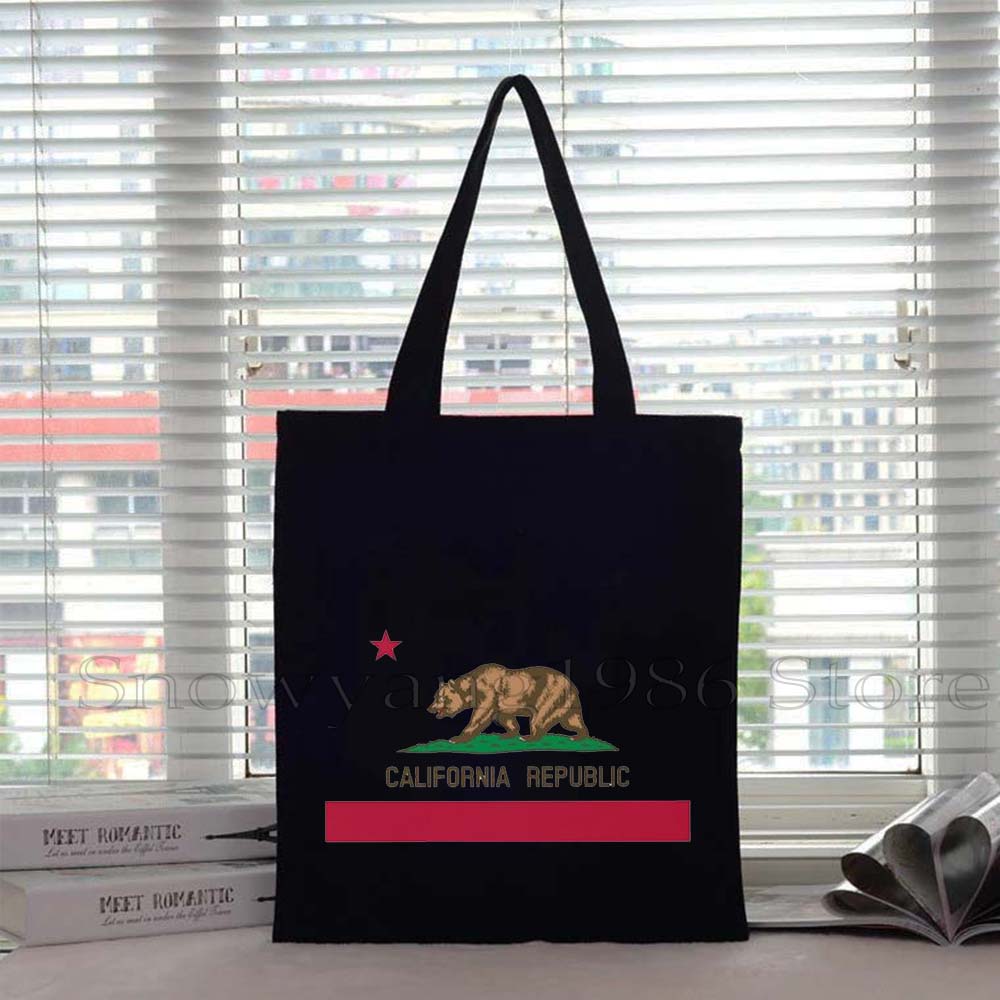 Vintage California State Map Bear Flag Golden Gate Bridge Palm Springs