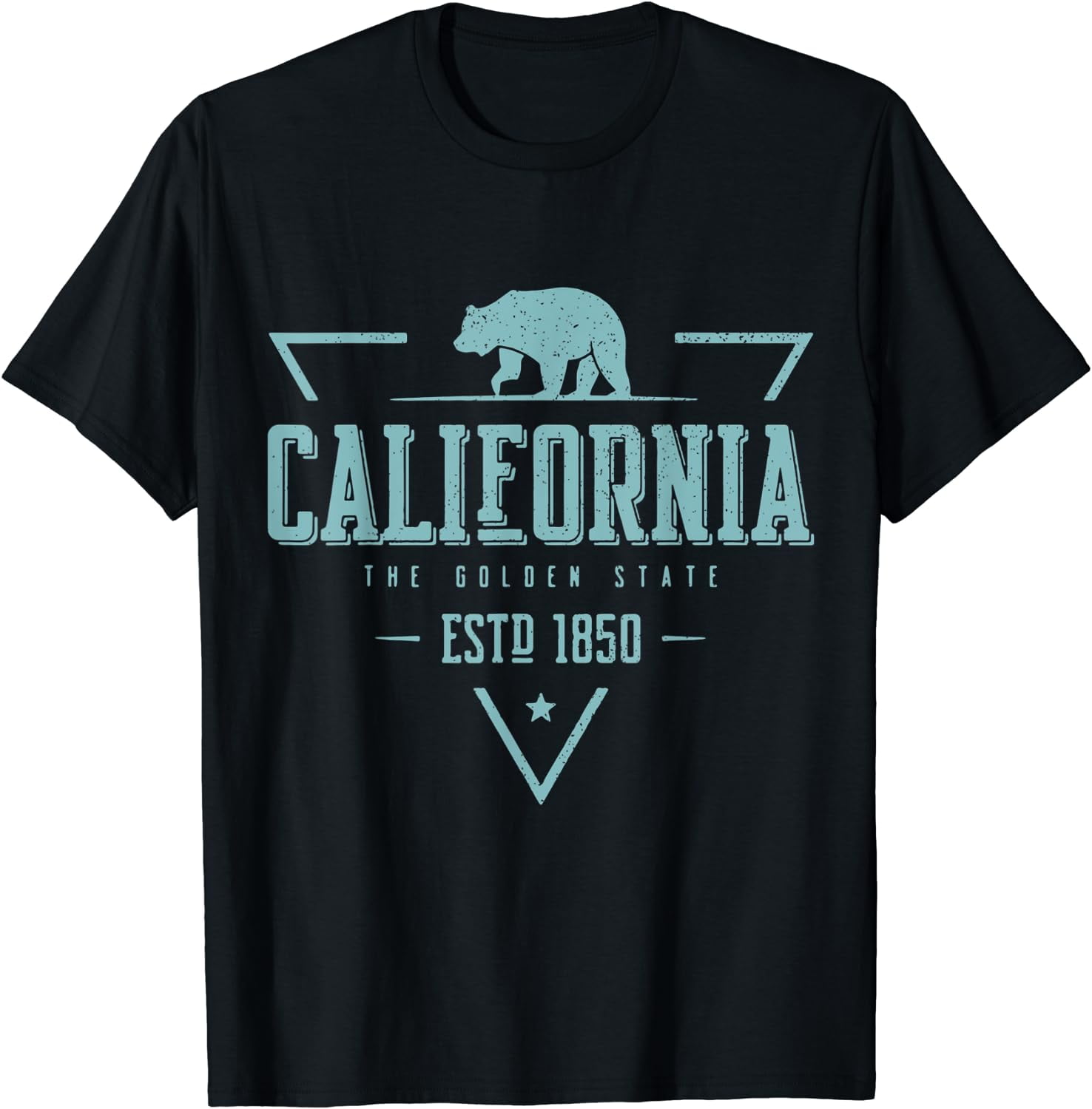 Vintage California The Golden State Logo T-Shirt Black - Walmart.com