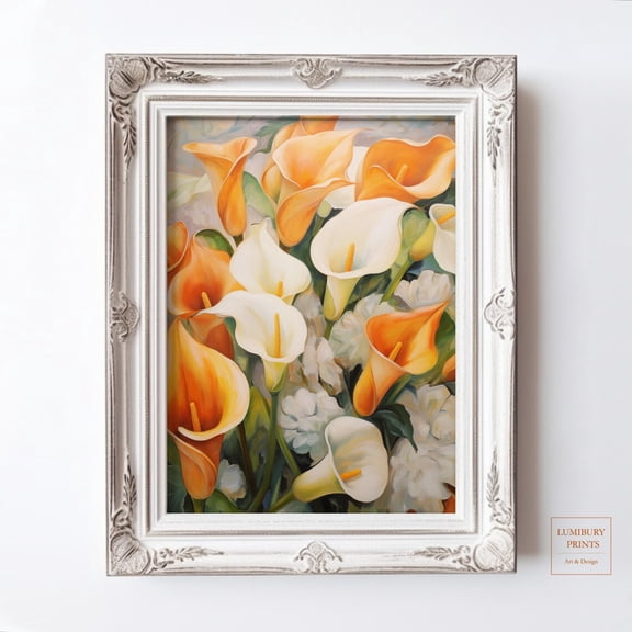 Vintage Calla Lily Print, Farmhouse Wall Art, Botanical, Country Dining Decor, Cottagecore , Home Decor UNFRAMED Poster, Wall Art for Decor, Present, 8x12