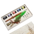 thumbnail image 1 of Vintage Calligraphy Dip Pen Set Wood Dip Pen Feather Dip Pen Set Gift for Kids, 1 of 21